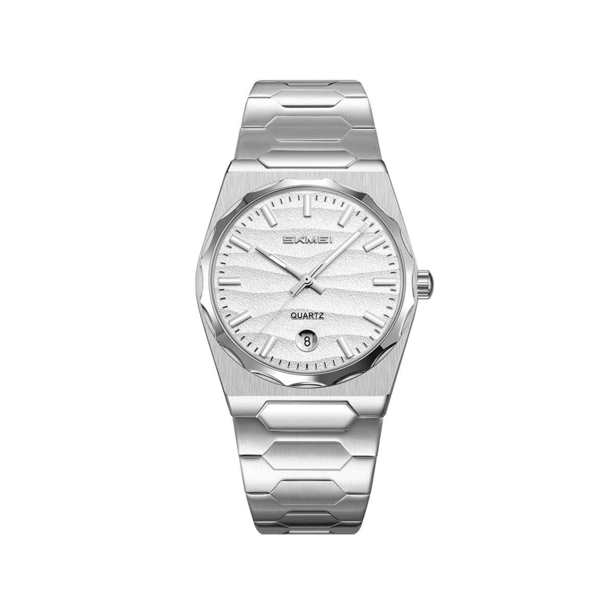 SKMEI 9382 Men's Stainless Steel Quartz Watch - Silver