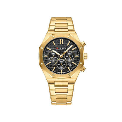 CURREN 8440 Authentic Stainless steel Band Chronograph special business watch kit watch for Men’s- Gold Black