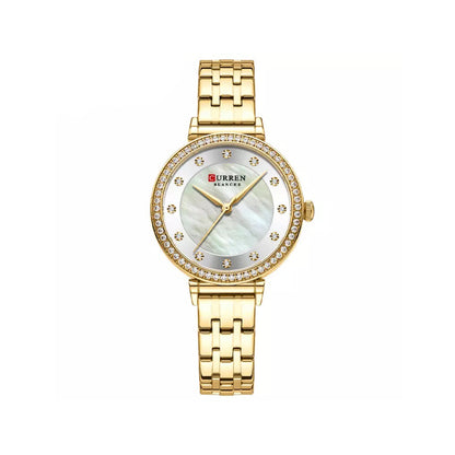 CURREN 9087 Watches for Women – Gold & White