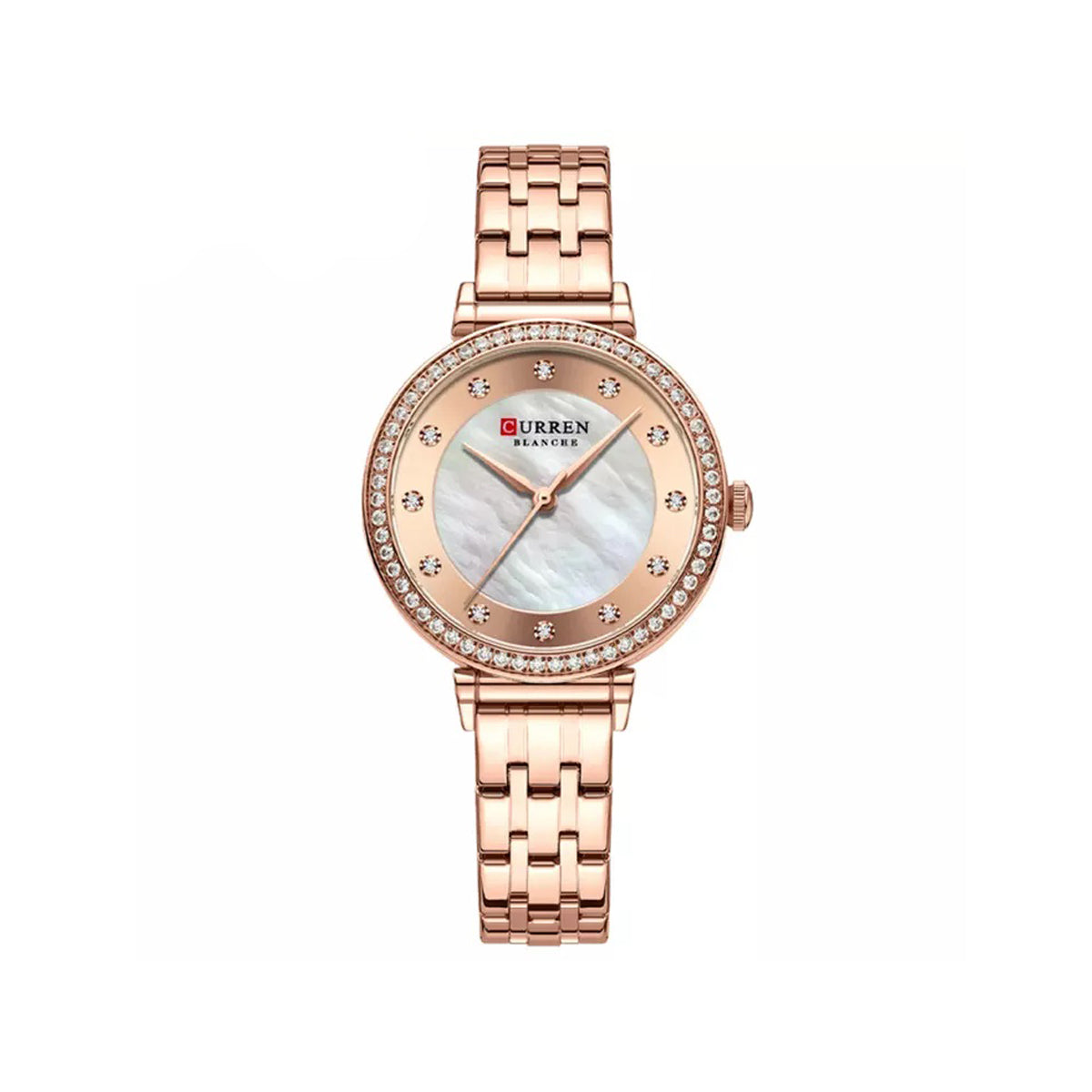 CURREN 9087 Watches for Women – Rose Gold & White