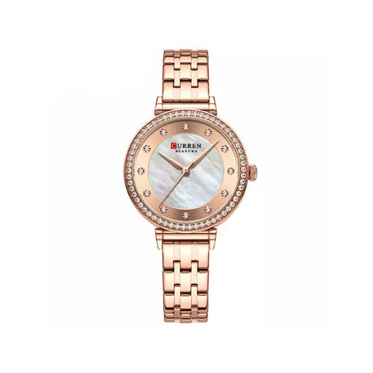 CURREN 9087 Watches for Women – Rose Gold & White