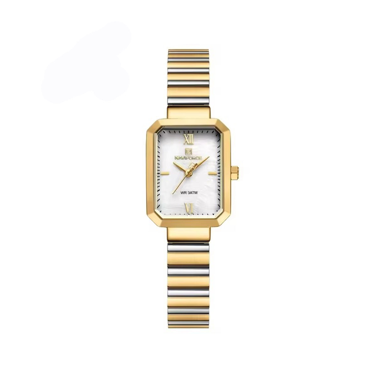NAVIFORCE 5050 Classic Stainless Steel Strap Women’s Watch-Gold White