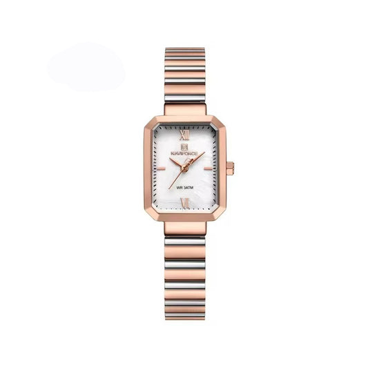 NAVIFORCE 5050 Classic Stainless Steel Strap Women’s Watch-Rose White