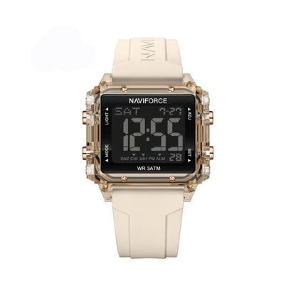 NAVIFORCE 7101 LCD Digital Display Sports Men's Watch-Brown