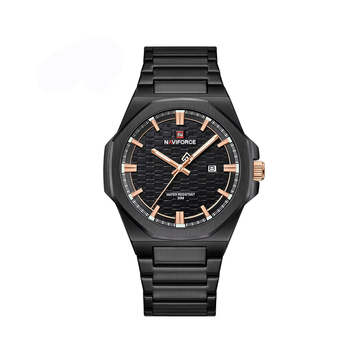 NAVIFORCE 9238 Elegant Stainless Steel Men's Watch-Black Rose