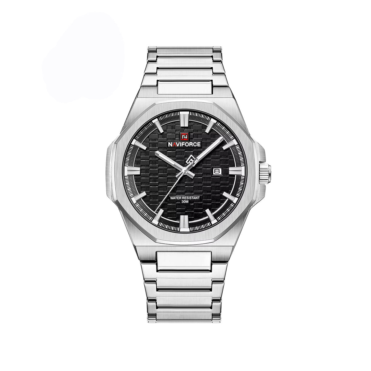 NAVIFORCE 9238 Elegant Stainless Steel Men's Watch-Silver Black