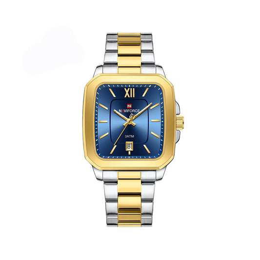 NAVIFORCE 9239 Stainless Casual Men's Watch-Gold Blue