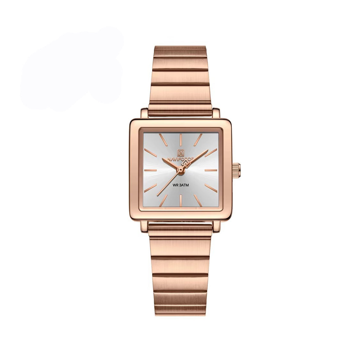 NAVIFORCE NF5048 Stylish Stainless Steel Strap Women’s Watch-Rose White