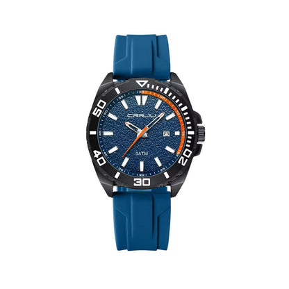 CRRJU 5034 Men Casual Sport Military Quartz Calendar Wrist Watch - Blue