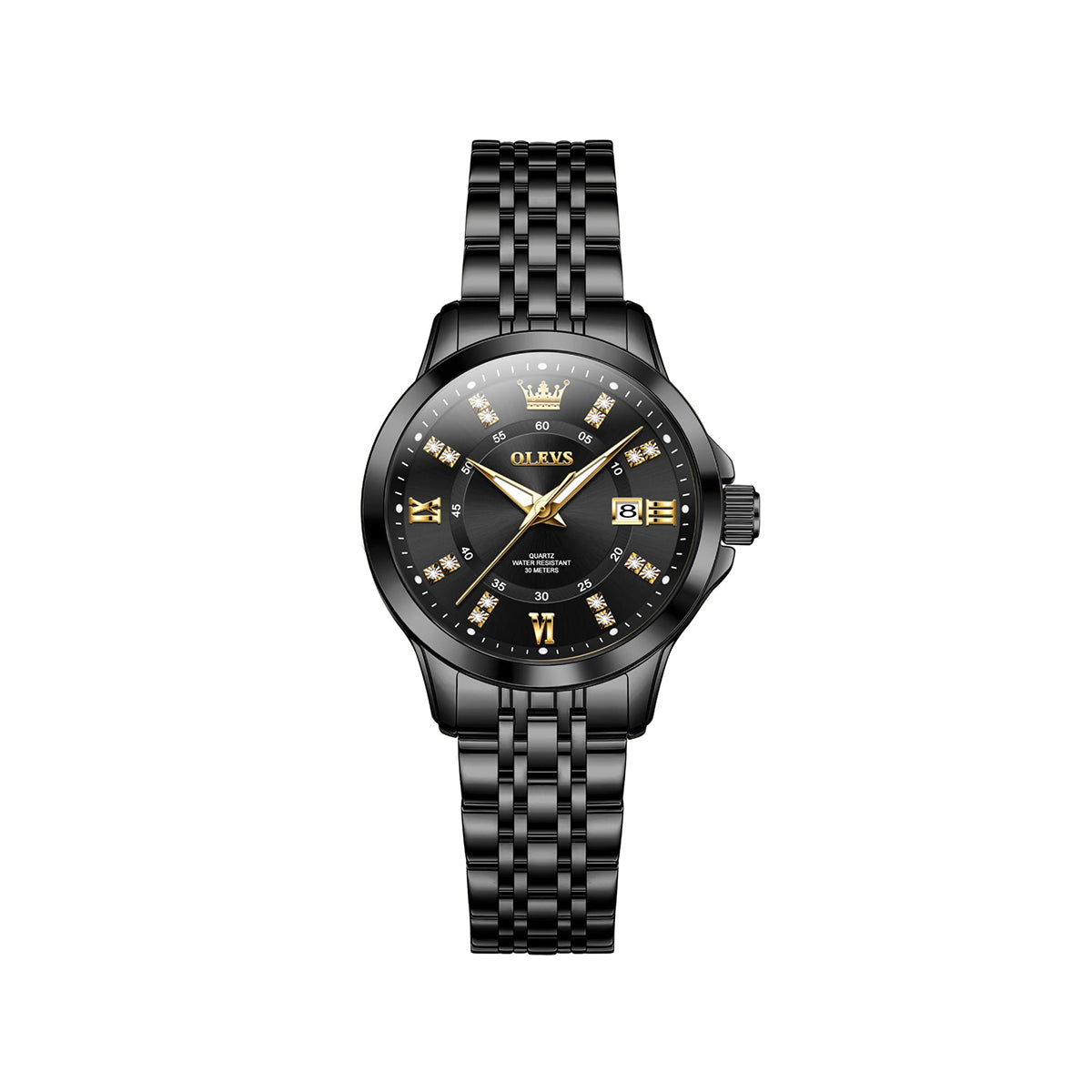 OLEVS 3620L Analog Stainless Steel Watch For Women-Gold Black