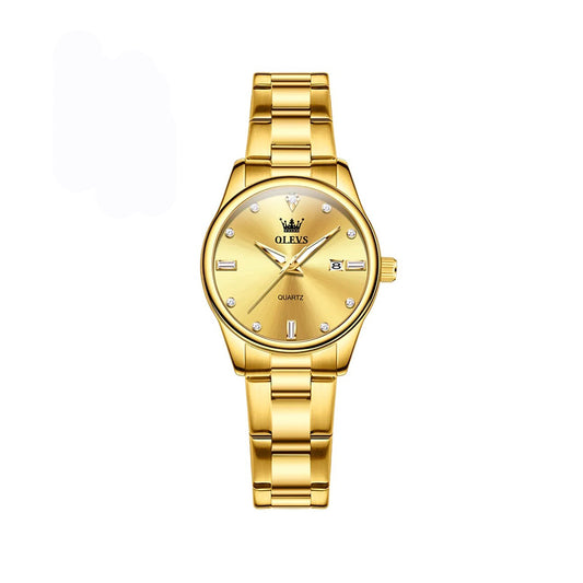 OLEVS 3621 Elegant Fashion Date Minimalist Ladies Watch-Gold