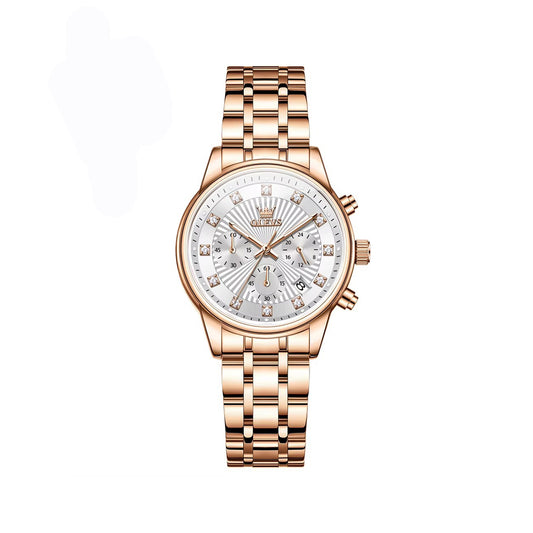 OLEVS 3669 Luxury Fashion Chronograph Ladies Watch-Rose Gold