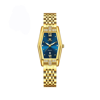 OLEVS 3699 Luxury Fashion Luminous Ladies Watch-Gold Blue