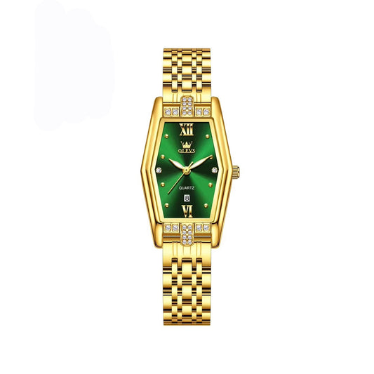 OLEVS 3699 Luxury Fashion Luminous Ladies Watch-Gold Green