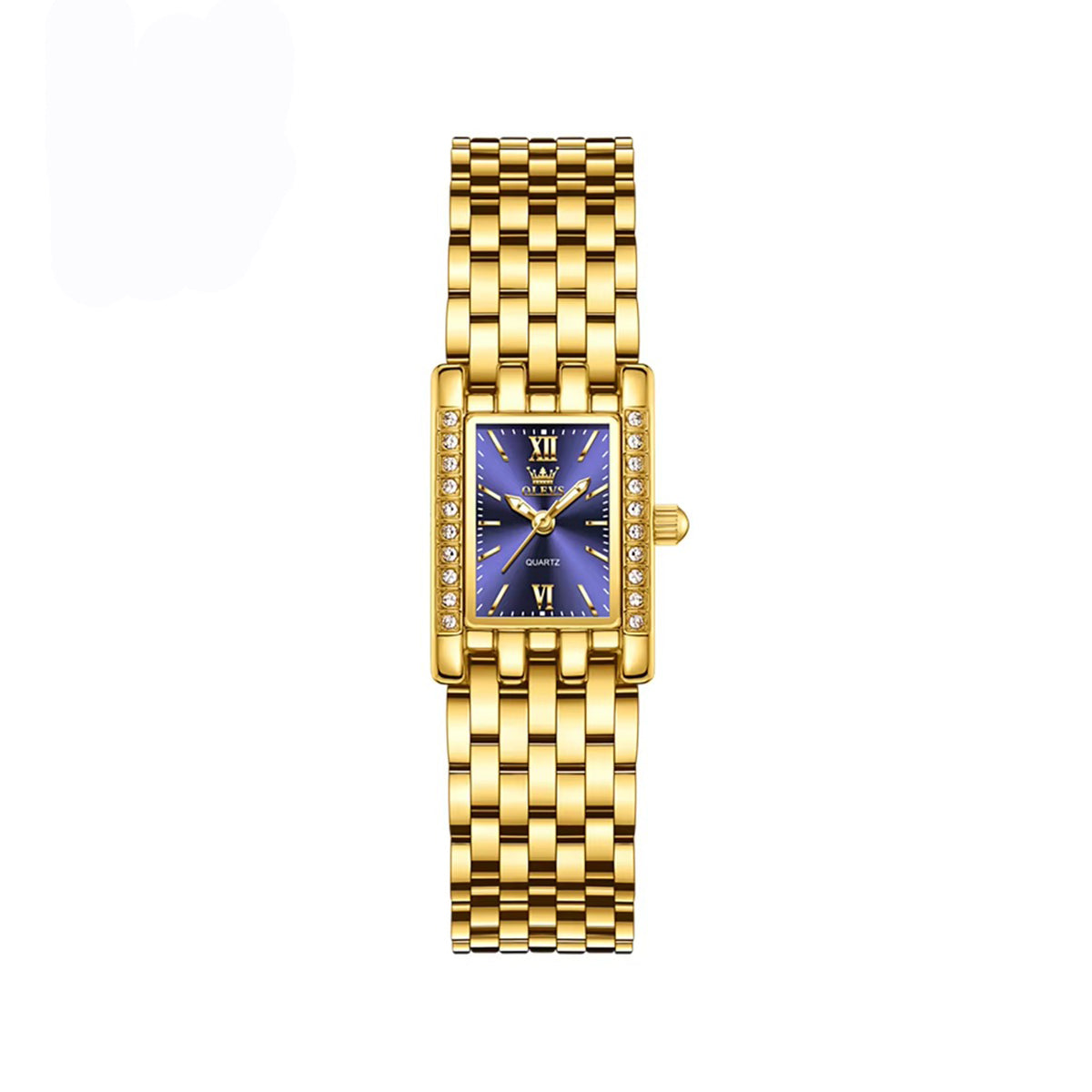 OLEVS 3700 New Elegant Quartz Ladies Watch-Gold Blue