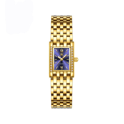OLEVS 3700 New Elegant Quartz Ladies Watch-Gold Blue