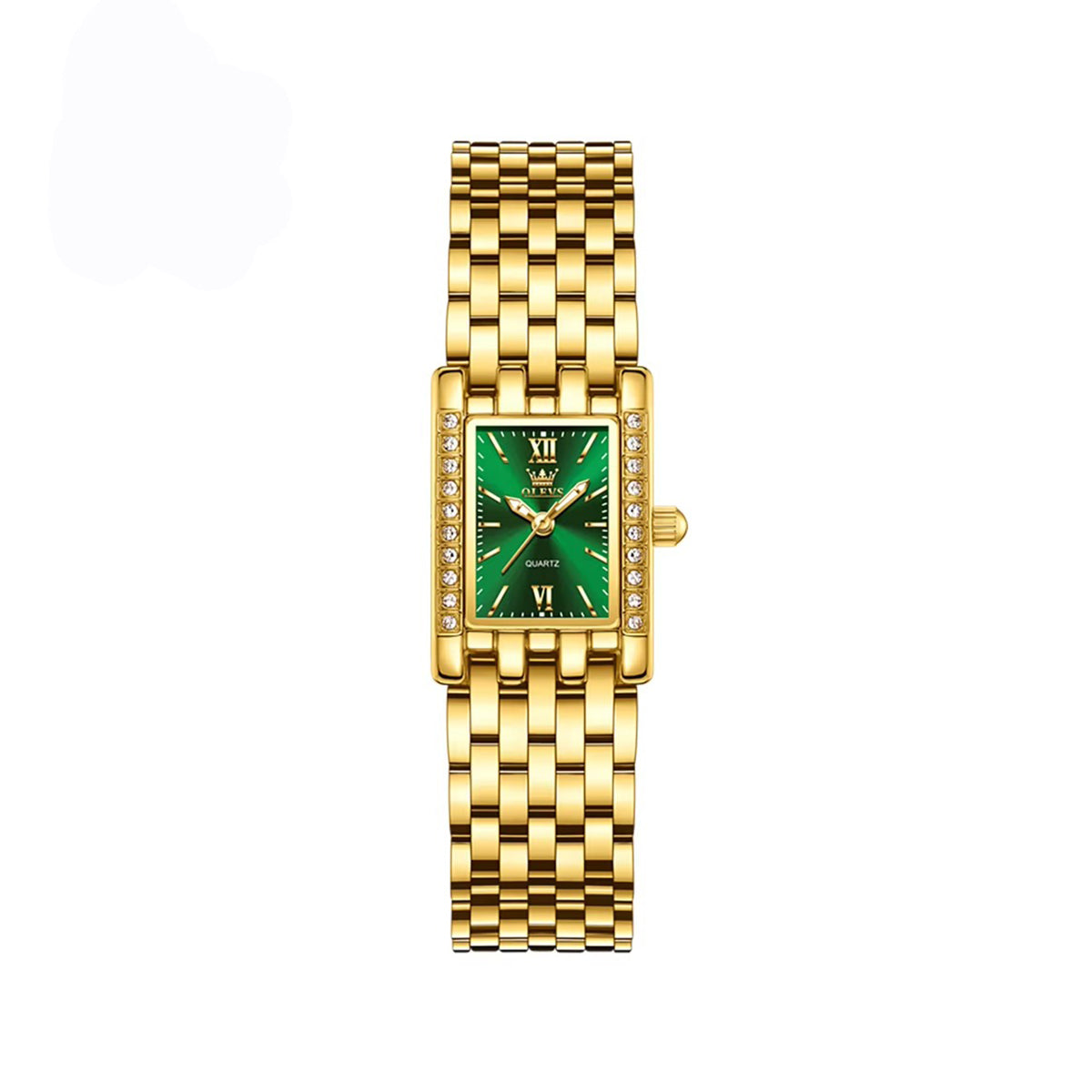 OLEVS 3700 New Elegant Quartz Ladies Watch-Gold Green