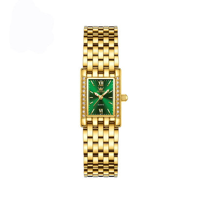 OLEVS 3700 New Elegant Quartz Ladies Watch-Gold Green