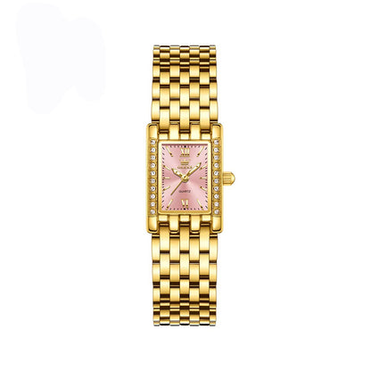 OLEVS 3700 New Elegant Quartz Ladies Watch-Gold Pink