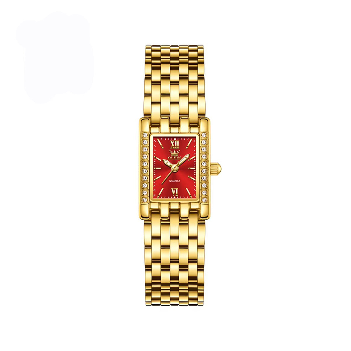 OLEVS 3700 New Elegant Quartz Ladies Watch-Gold Red