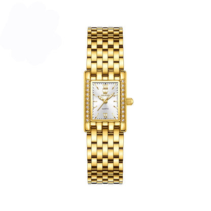 OLEVS 3700 New Elegant Quartz Ladies Watch-Gold White