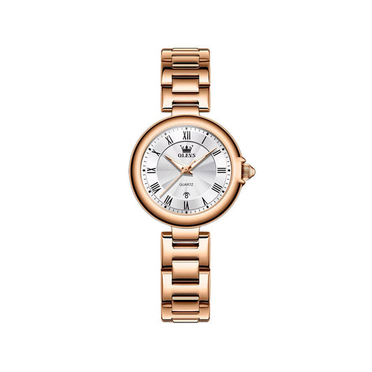 OLEVS 5608 New Luminous Dial Stainless Steel Ladies Watch-Rose Gold