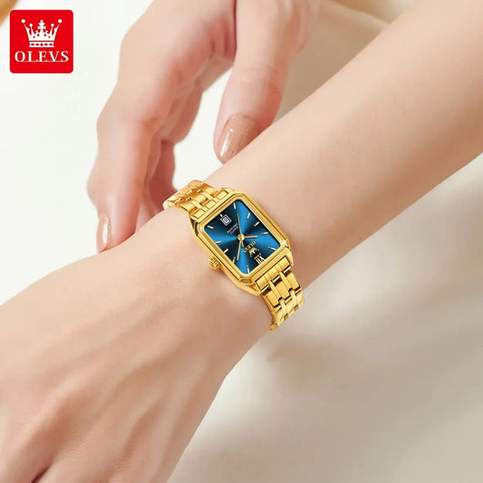 OLEVS 5616 Stainless Steel Korean Style Waterproof Ladies Watch-Blue