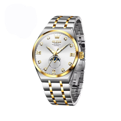 OLEVS 7069 Mechanical Business Class Men's Watch-Gold White