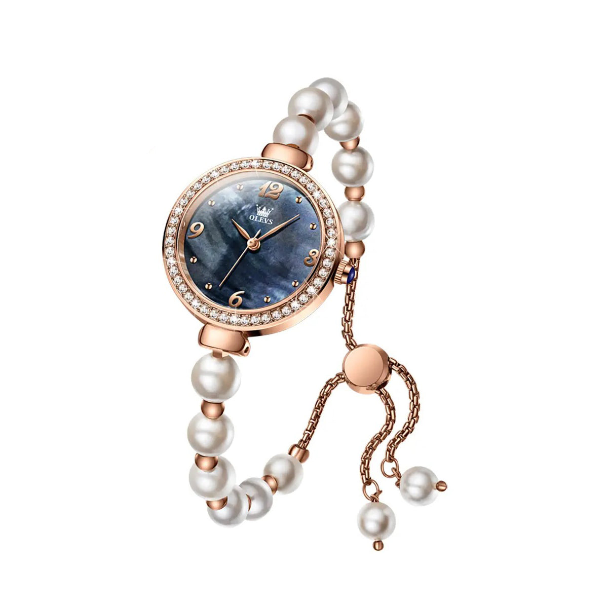 OLEVS 9968 Pearl Bracelet Luxury Ladies Watch-Blue