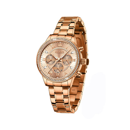 OLEVS TY715 Luxury Diamond Chronograph Ladies Watch-Rose Gold