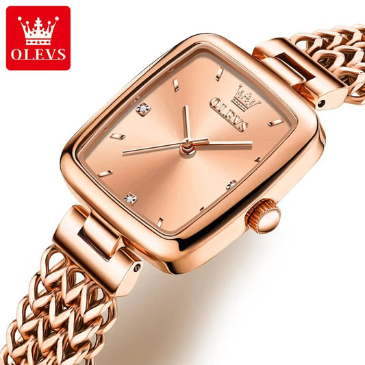 Olevs 9951 Luxury elegant stainless steel fashion Women’s quartz watch- Rose Gold