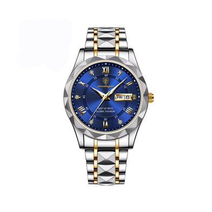 POEDAGAR 615 Quartz Luminous Stainless Steel Men's Watch-Blue