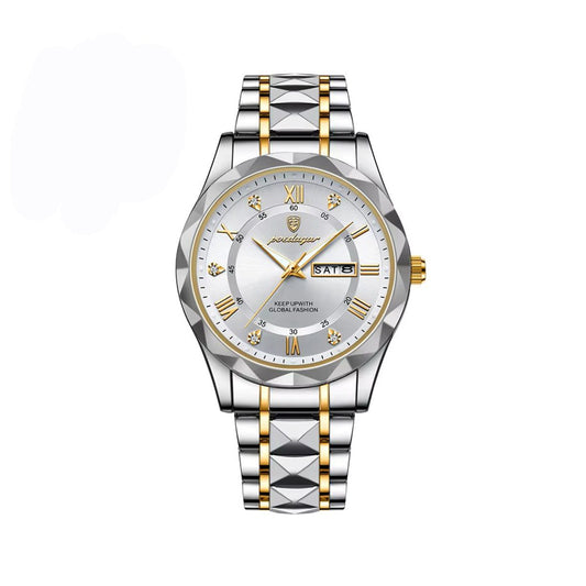 POEDAGAR 615 Quartz Luminous Stainless Steel Men's Watch-White