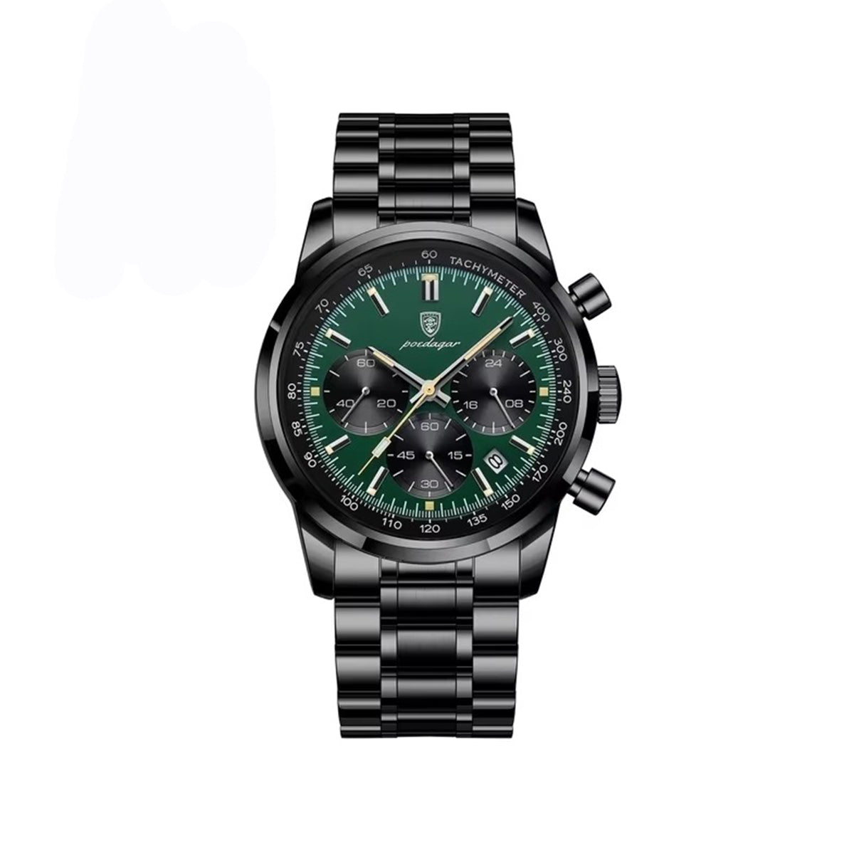 POEDAGAR 921 Casual Active Chronograph Men’s Watch-Black Green