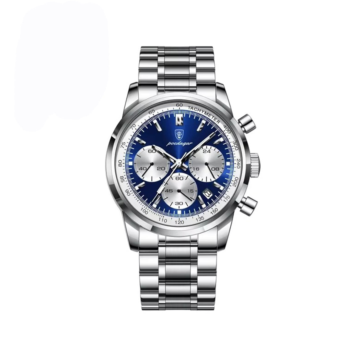 POEDAGAR 921 Casual Active Chronograph Men’s Watch-Silver Blue