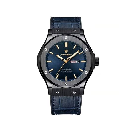 POEDAGAR 952 Silicone Leather Casual Quartz Watch For Men