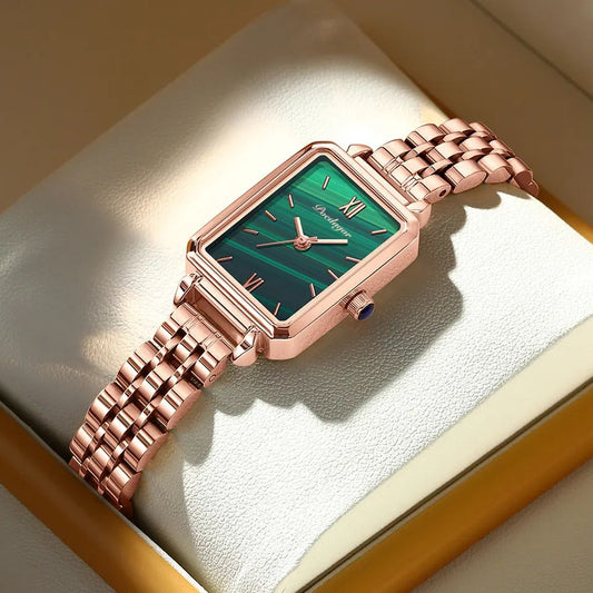 POEDAGAR 622 Elegant Ladies Stylish Watch- Rose Gold & Green