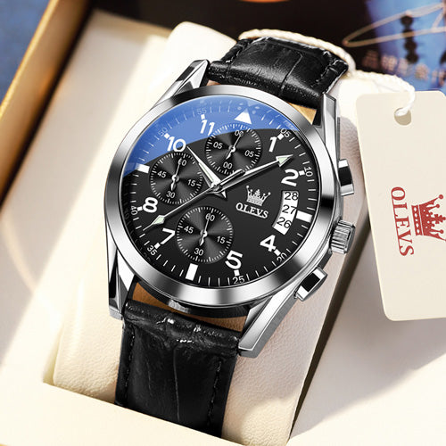 OLEVS 2878 Luxury Luminous Quartz Wrist watch for Men's- Black