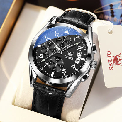 OLEVS 2878 Luxury Luminous Quartz Wrist watch for Men's- Black