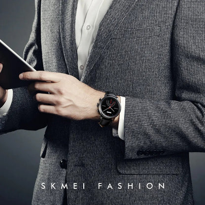 SKMEI 1399 Leather Strap Elegance Quartz Casual Men's Watch