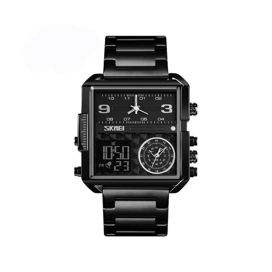SKMEI 1584 Unique Design Digital Analog Men's Watch-Black