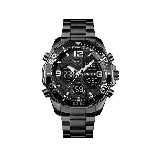 SKMEI 1649 Dual Movement Digital Analog Watch For Men-Black