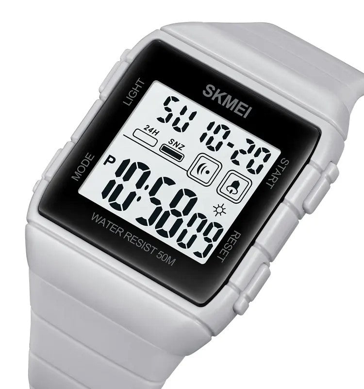 SKMEI 1960 50m Waterproof Electric Men's Watch-White