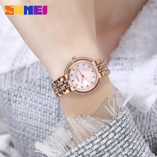SKMEI 1979 Analog Quartz Luxury Special Ladies Watch-Rose Gold