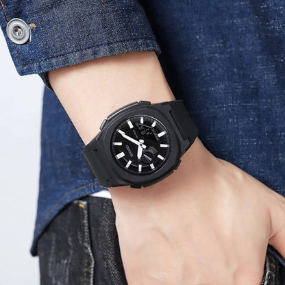 SKMEI 2091 Dual Time Digital Silicon Band Men’s Watch-Black