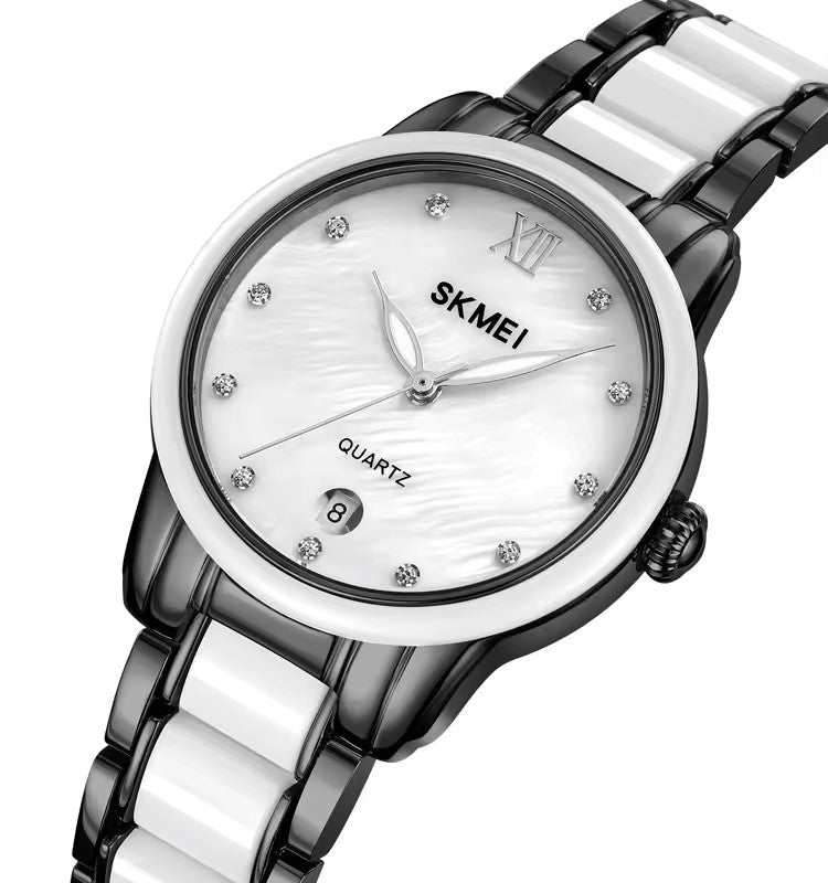SKMEI 2175 CERAMIC LUXURY Fashion Ladies Watch-Black