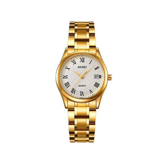 SKMEI 2178 Luxury Quartz Stainless Steel Rhinestone Ladies Watch-Gold