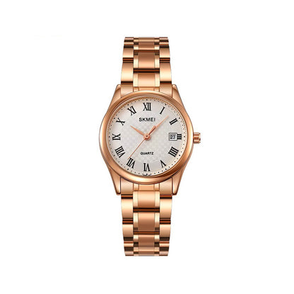 SKMEI 2178 Luxury Quartz Stainless Steel Rhinestone Ladies Watch-Rose Gold