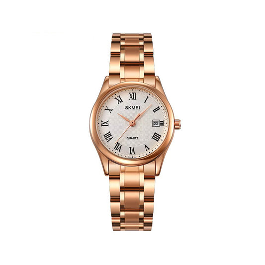 SKMEI 2178 Luxury Quartz Stainless Steel Rhinestone Ladies Watch-Rose Gold