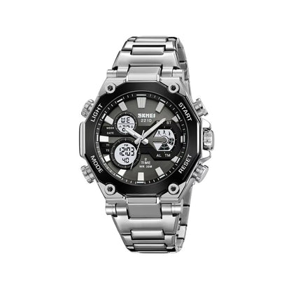 SKMEI 2210 Dual Time Digital Stainless Steel Men's Watch